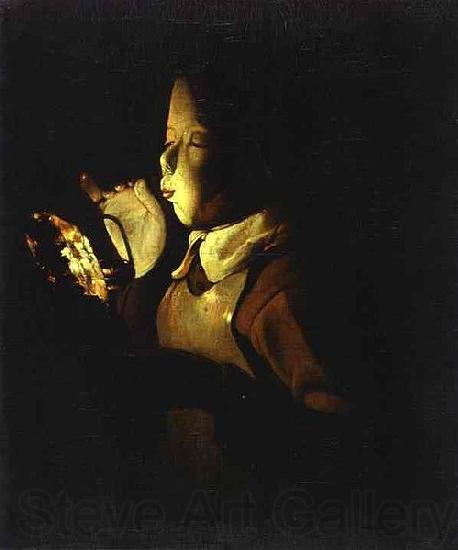 Georges de La Tour Boy Blowing at Lamp